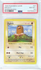 V1989: 1999: Diglett: 47/102: Shadowless: Game: PSA: 8.5: NM-MT+: 103769423